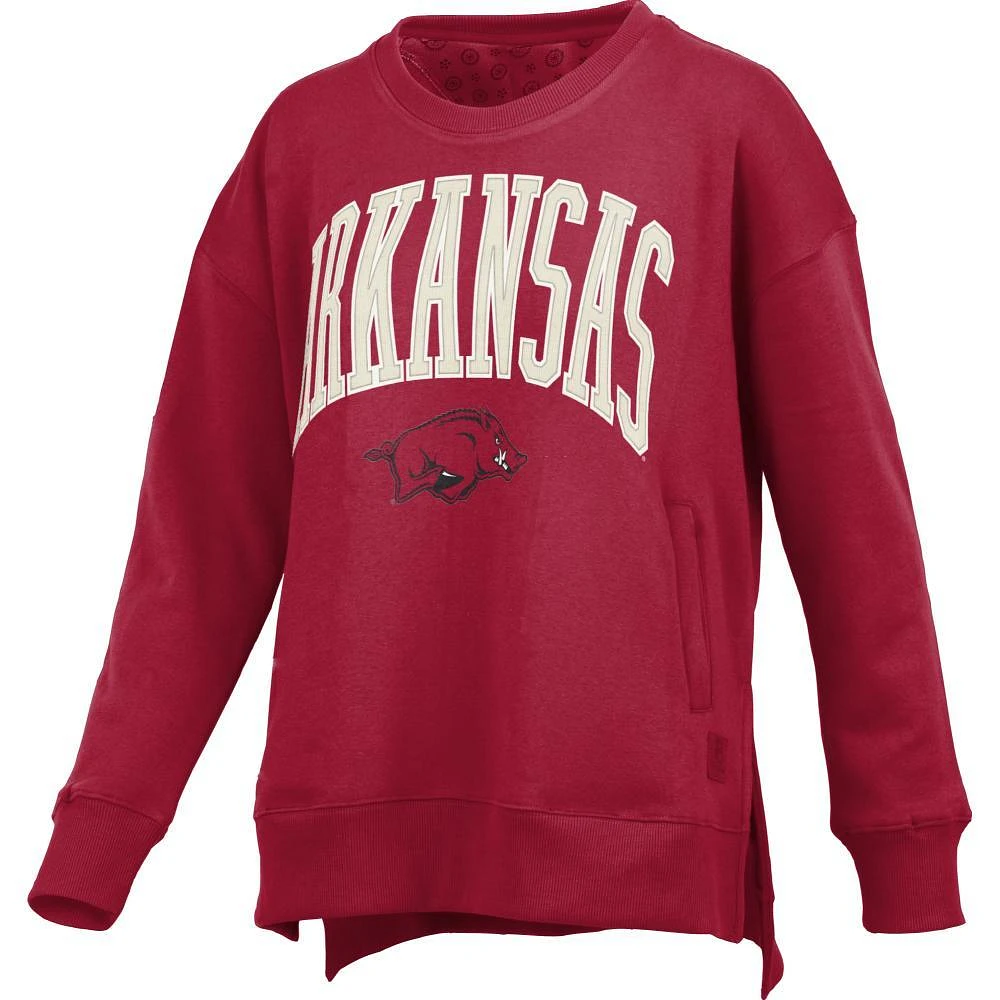 Arkansas Pressbox Women's Venice Hi-Lo Fleece Crew