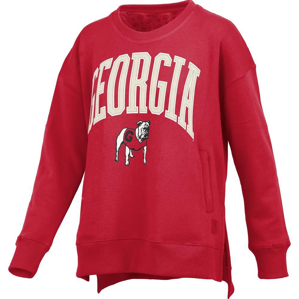 Georgia Pressbox Women's Venice Hi-Lo Fleece Crew