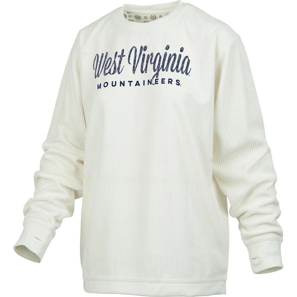 West Virginia Pressbox Women's Zoe Plush Rib Crew