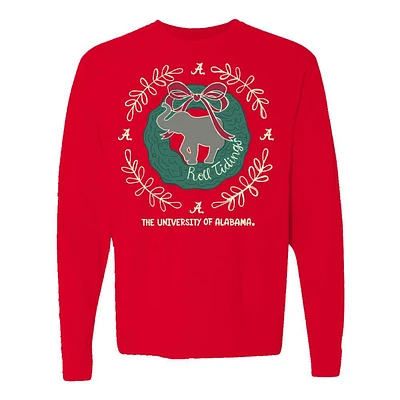 Alabama Holiday Wreath Long Sleeve Tee