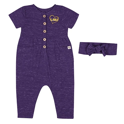 LSU Colosseum Infant Fleet Romper and Headband