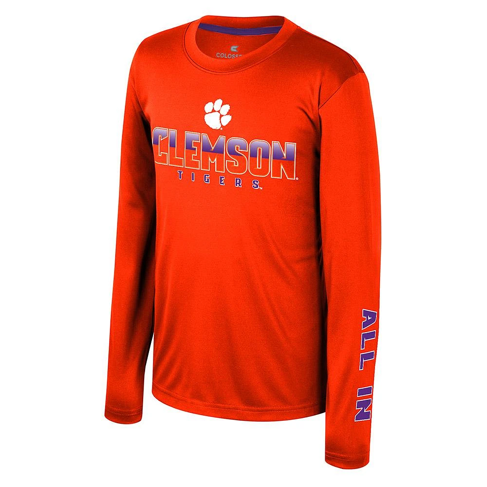 Clemson Colosseum YOUTH Armada Poly Long Sleeve Tee