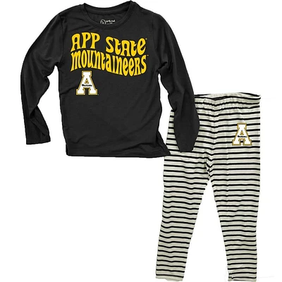 App State Wes And Willy Infant Top With Stripe Capri Pants Set