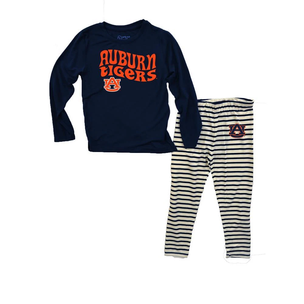 Auburn Wes And Willy Infant Top With Stripe Capri Pants Set