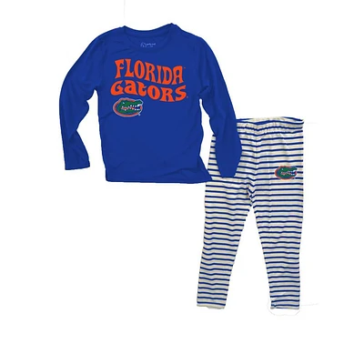 Florida Wes And Willy Infant Top With Stripe Capri Pants Set