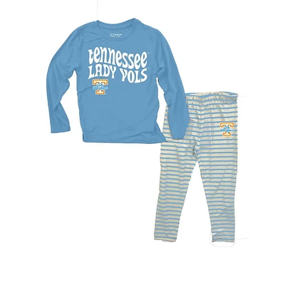 Tennessee Lady Vols Wes And Willy Toddler Top With Stripe Capri Pants Set