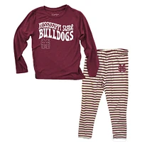 Mississippi State Wes And Willy Infant Top With Stripe Capri Pants Set