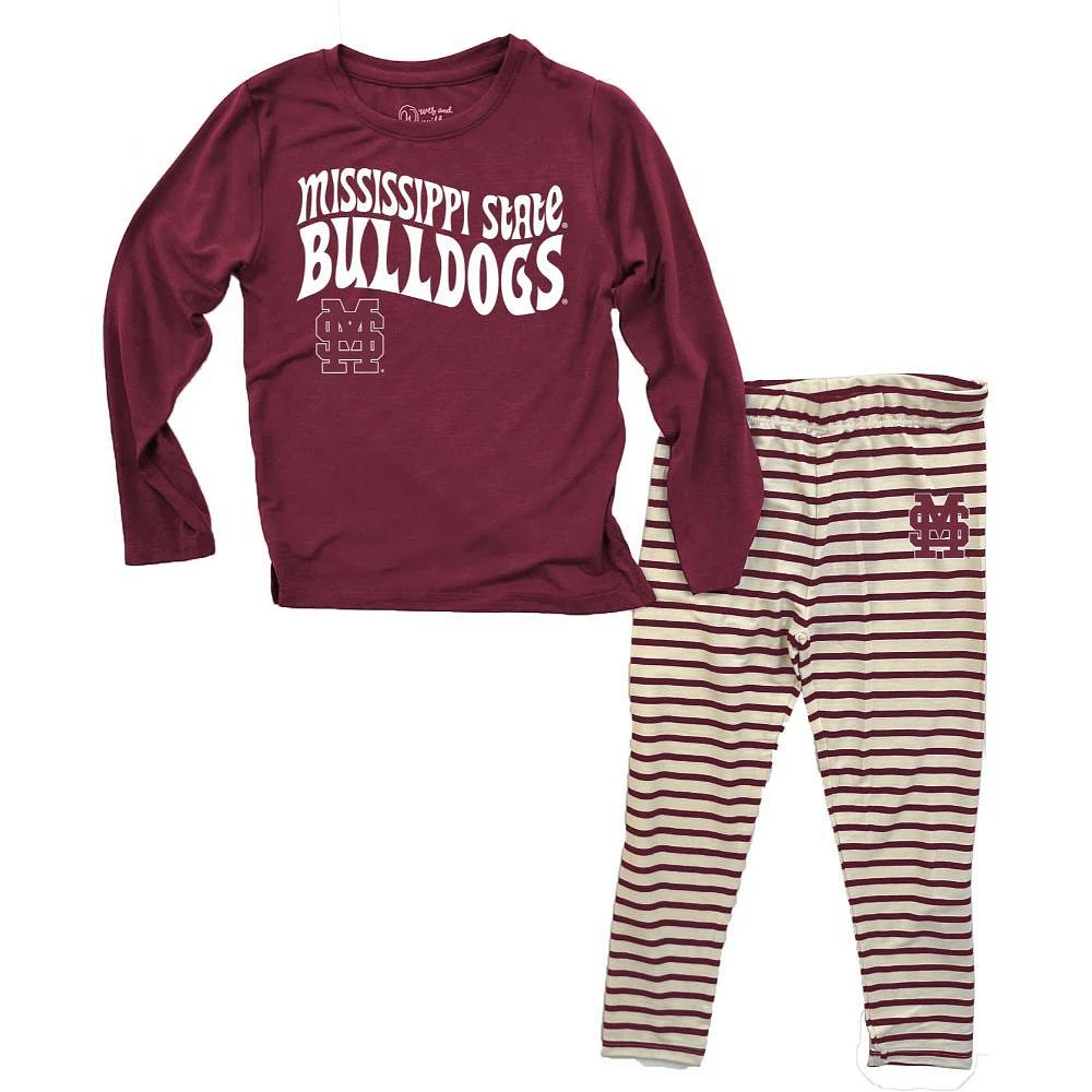 Mississippi State Wes And Willy Toddler Top With Stripe Capri Pants Set