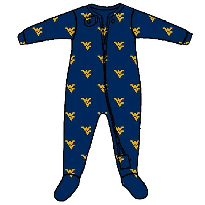 West Virginia Wes And Willy Infant Zip Pajamas