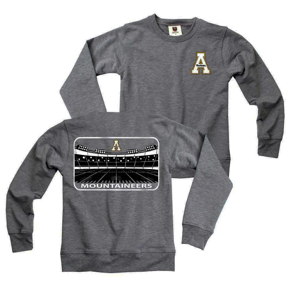 App State Wes And Willy Kids Tri-Blend French Terry Crew