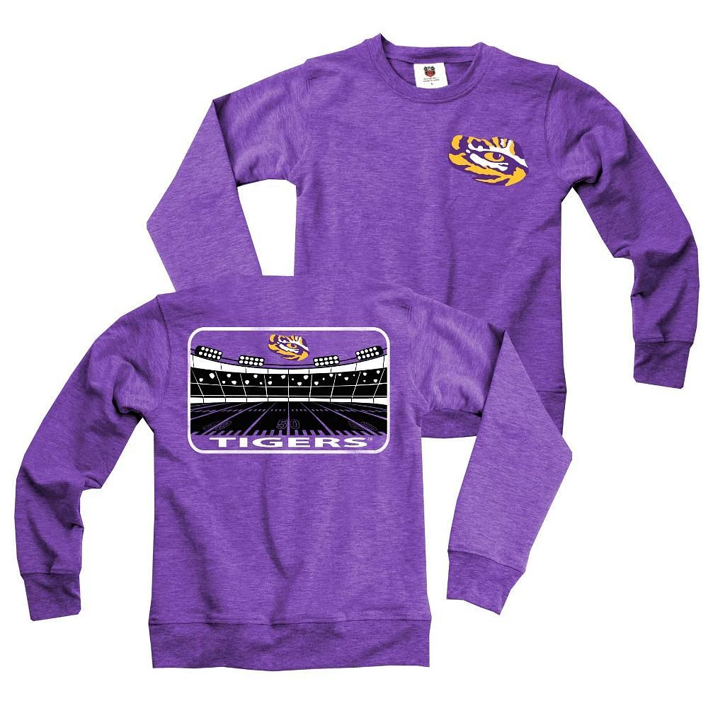 LSU Wes And Willy Kids Tri-Blend French Terry Crew