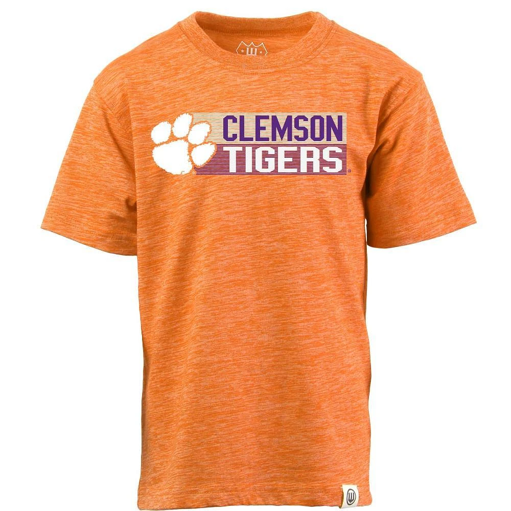 Clemson Wes And Willy Kids Cloudy Yarn Tee