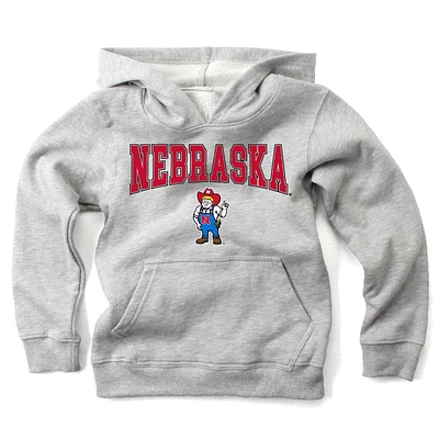 Nebraska Wes And Willy Kids Arch Over Mascot Hoodie