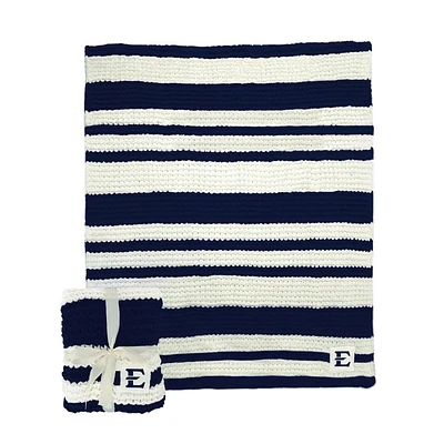 ETSU Logo Brands Cableknit Stripe Blanket