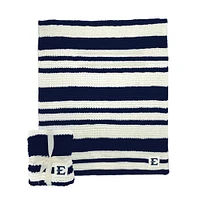 ETSU Logo Brands Cableknit Stripe Blanket