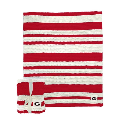 Georgia Logo Brands Cableknit Stripe Blanket