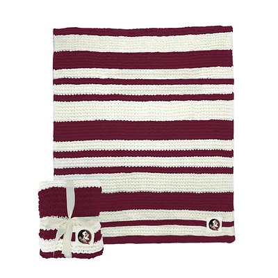 Florida State Logo Brands Cableknit Stripe Blanket