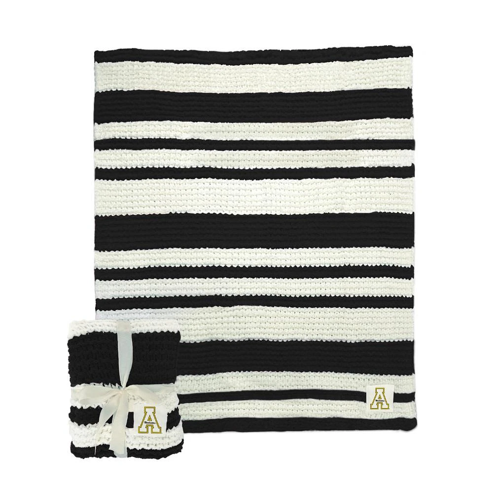 App State Logo Brands Cableknit Stripe Blanket