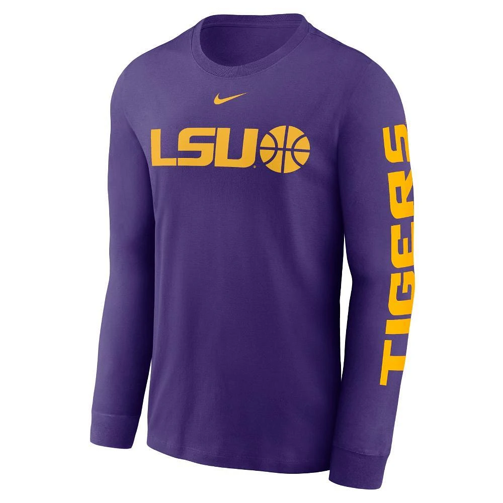 LSU Nike Cotton Basketball Icon Long Sleeve Tee