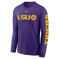 LSU Nike Cotton Basketball Icon Long Sleeve Tee