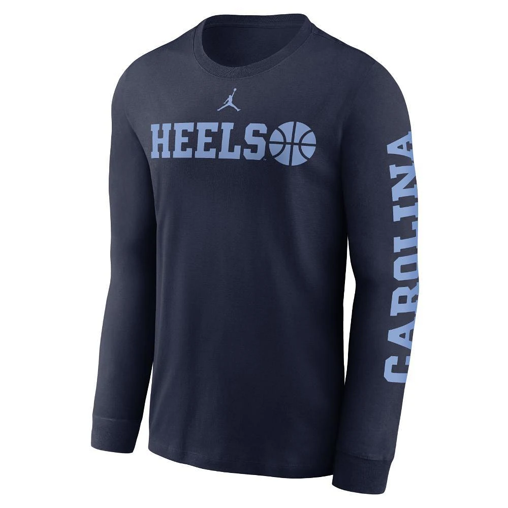 UNC Jordan Brand Cotton Basketball Icon Long Sleeve Tee