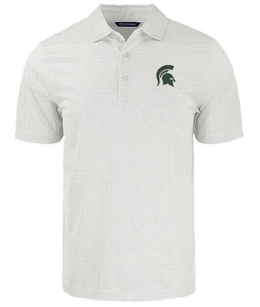 Michigan State Cutter & Buck Big Tall Pike Symmetry Print Polo