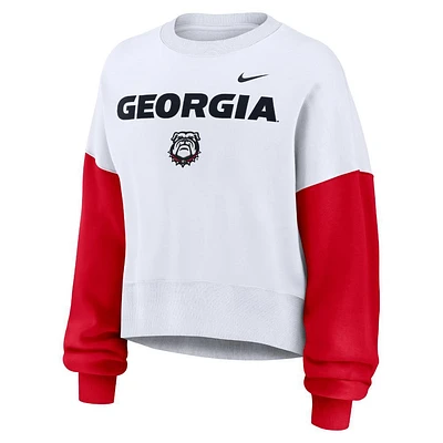 Georgia Nike Women's Colorblock Fleece Crew