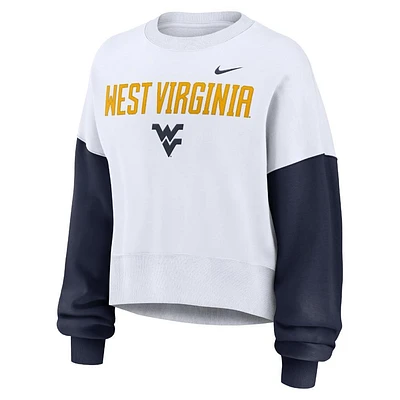 West Virginia Nike Women's Colorblock Fleece Crew