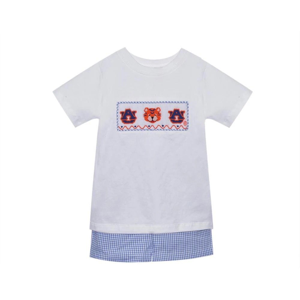 Auburn Toddler Mascot Smocked Short Set