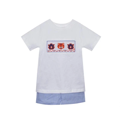 Auburn Toddler Mascot Smocked Short Set