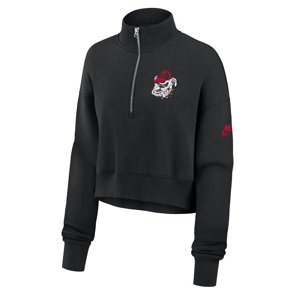 Georgia Nike Women's Crop Retro Fleece 1/4 Zip