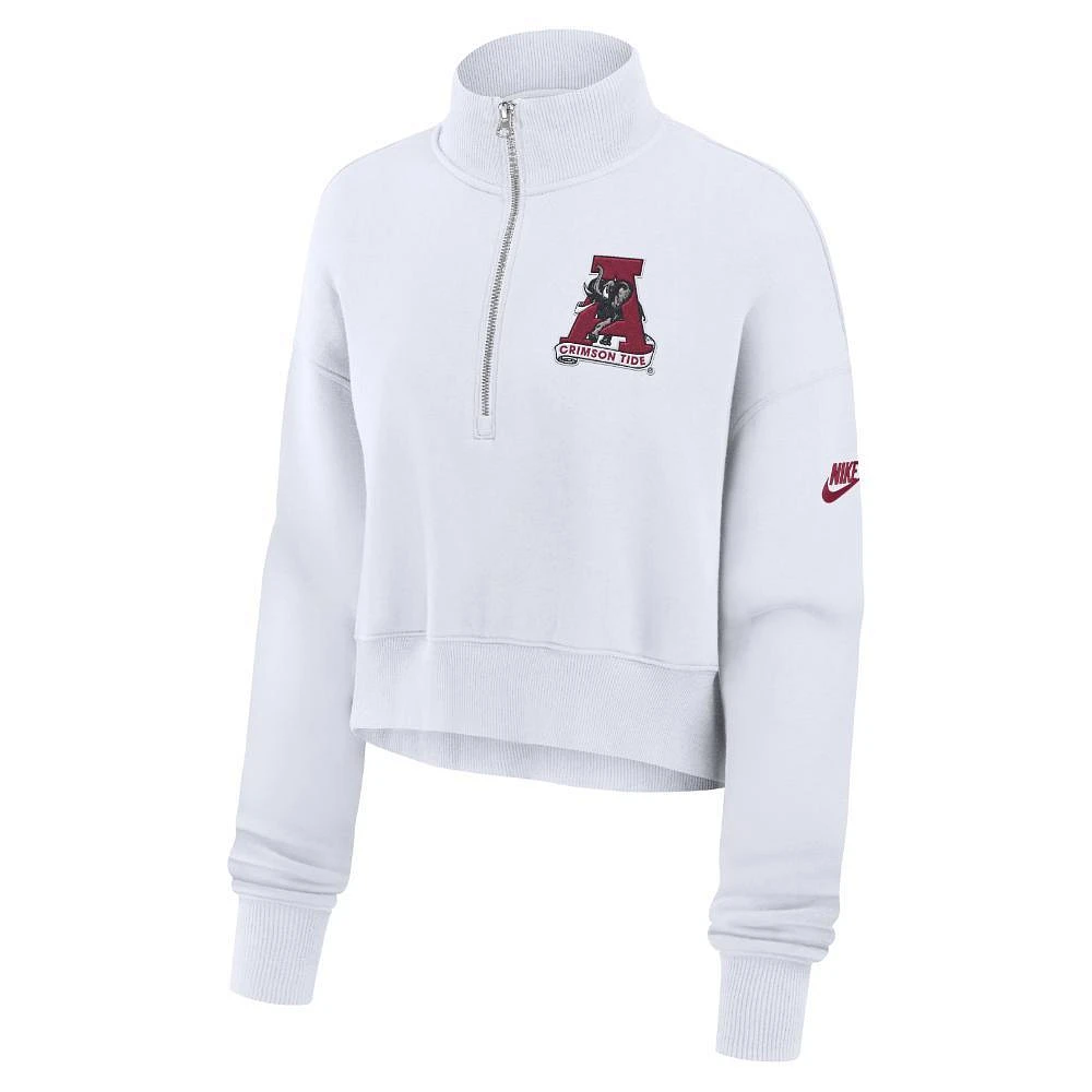 Alabama Nike Women's Crop Retro Fleece 1/4 Zip