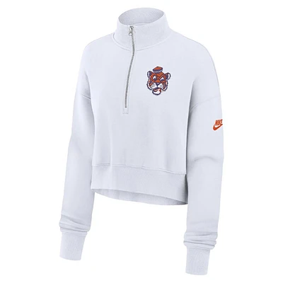 Clemson Nike Women's Crop Retro Fleece 1/4 Zip