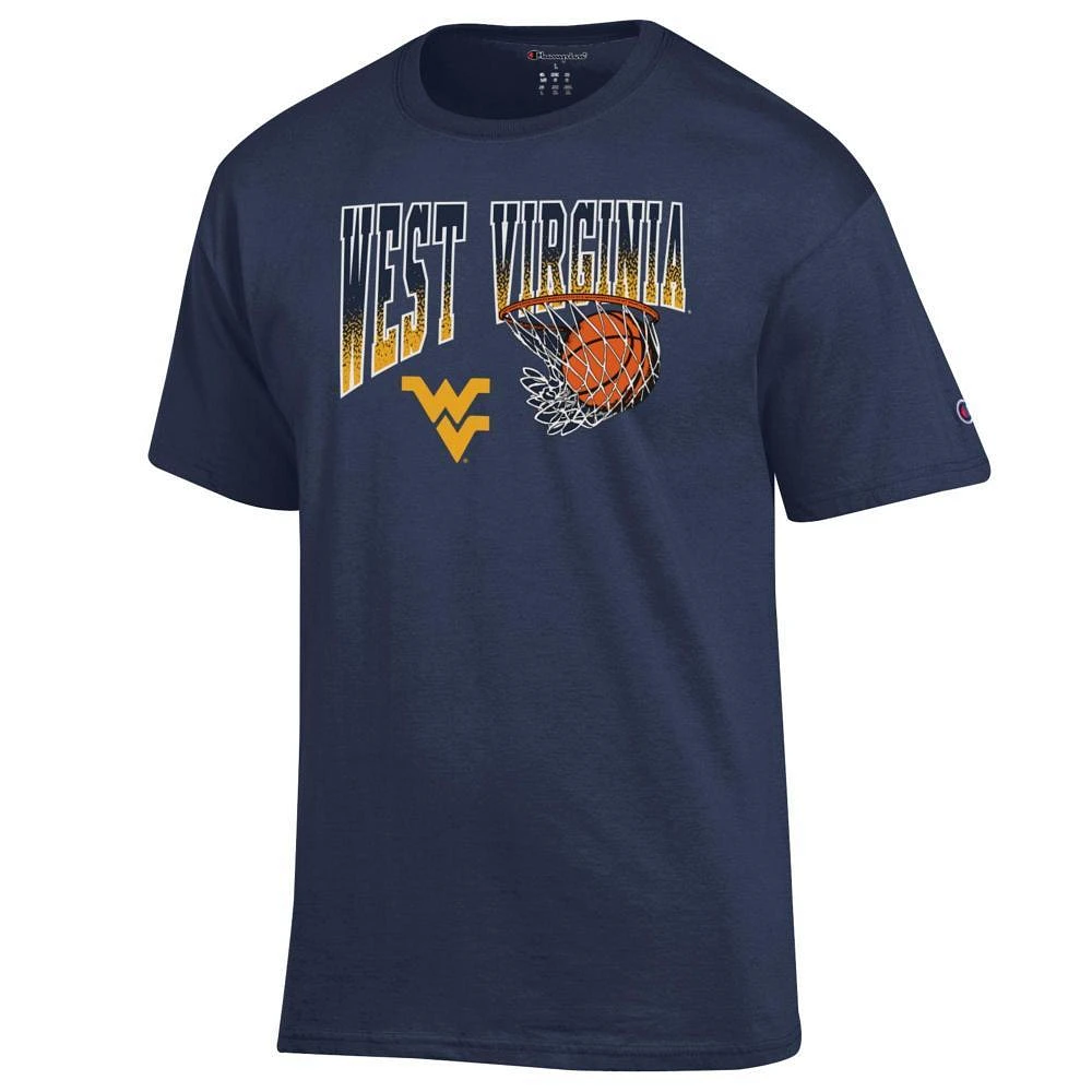 West Virginia Champion Wordmark Basketball Net Logo Tee