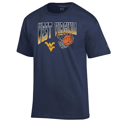 West Virginia Champion Wordmark Basketball Net Logo Tee