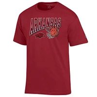 Arkansas Champion Wordmark Basketball Net Logo Tee