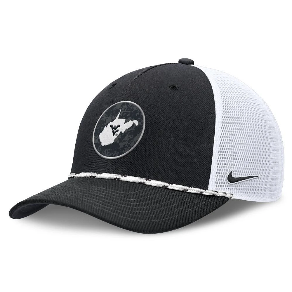 West Virginia Nike Built On Bravery Rise Structured Rope Trucker Cap