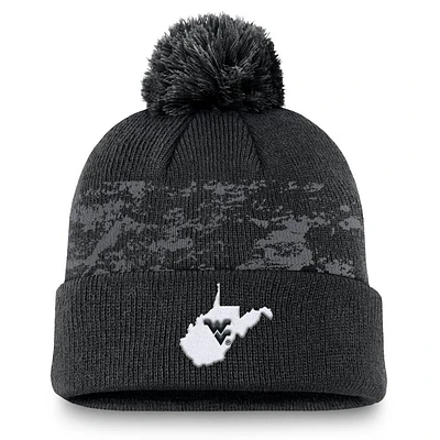 West Virginia Nike Built On Bravery Peak Cuff Pom Beanie