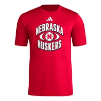 Nebraska Adidas On Court Orbit Tee