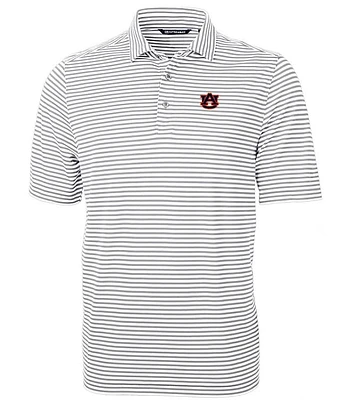 Auburn Cutter & Buck Big Tall Eco Pique Stripe Polo