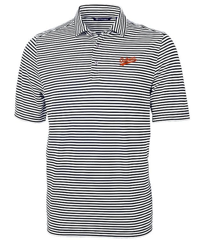 Auburn Script Cutter & Buck Big Tall Eco Pique Stripe Polo