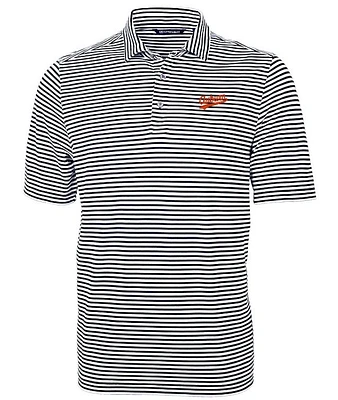 Auburn Script Cutter & Buck Big Tall Eco Pique Stripe Polo