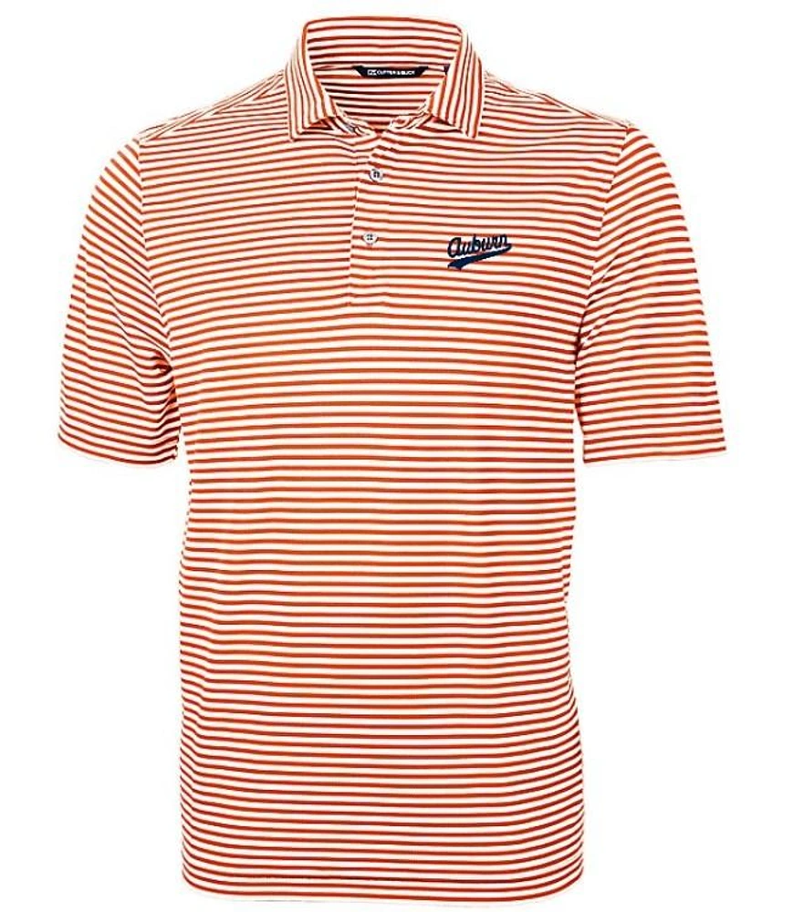 Auburn Script Cutter & Buck Big Tall Eco Pique Stripe Polo