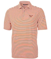 Virginia Tech Cutter & Buck Big Tall Eco Pique Stripe Polo