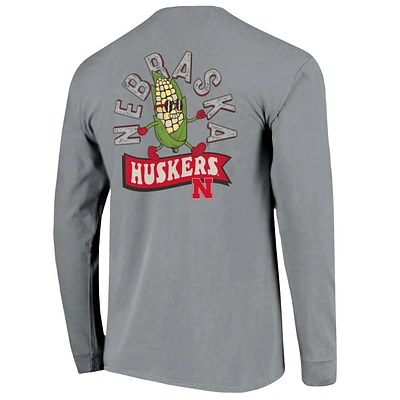 Nebraska Image One Retro Character Comfort Colors Long Sleeve Tee