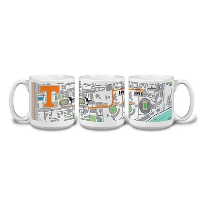 Tennessee 20 Oz Campus Map Mug