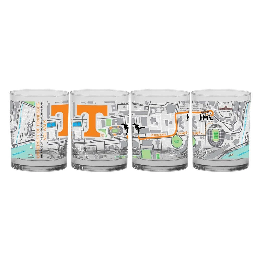 Tennessee 14 Oz Campus Map Rocks Glass