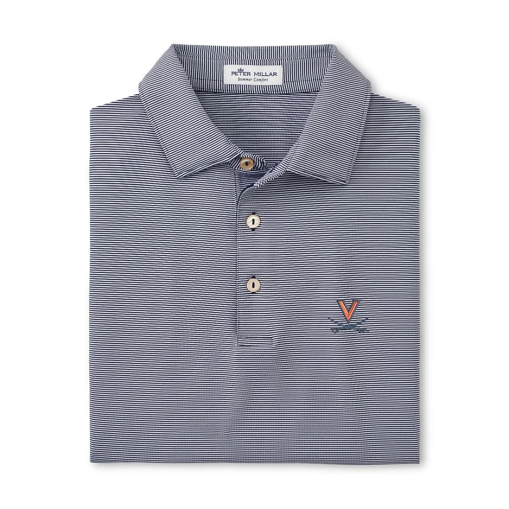 Virginia Peter Millar Jubilee Stripe Jersey Polo