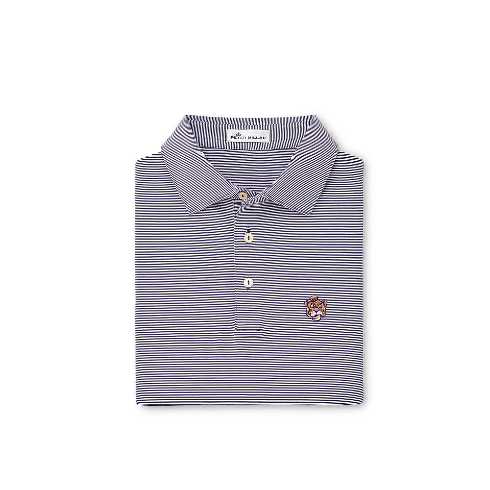 LSU Peter Millar Vault Sailor Jubilee Stripe Jersey Polo