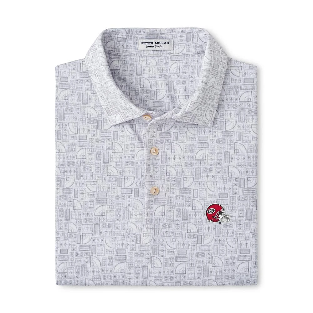 Georgia Peter Millar Helmet Out of Bounds Performance Polo